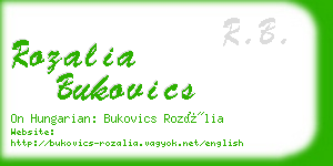 rozalia bukovics business card